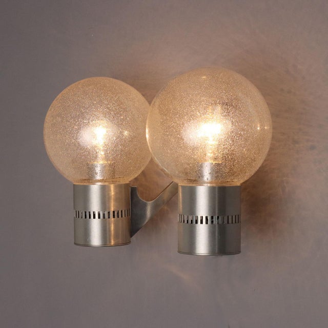 Vintage Wall Lamp in Aluminium and Glass, 1960s For Sale - Image 3 of 7