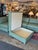 Animal Skin Fitzgerald Modular Teal Leather Sofa With Storage Ottoman, Set For Sale - Image 7 of 17