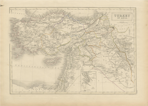 Antique Map of Turkey in Asia, 1850