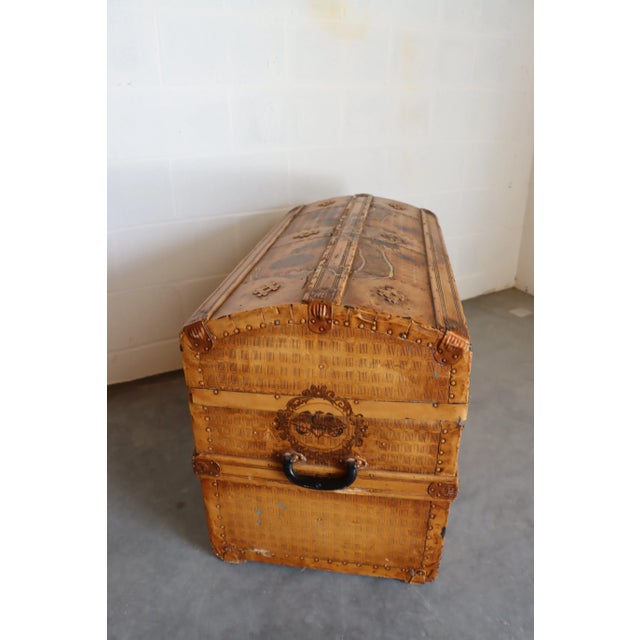 1960s 1960s Paint Decorated Steamer Trunk For Sale - Image 5 of 12