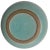 In perfect condition, 6.5" round ashtray in teal glaze color with exposed brown terra cotta rim. 2.125" H.