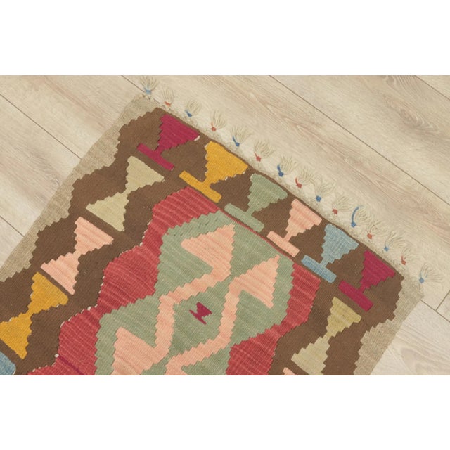 1980s Tribal Brown Handmade Kilim For Sale In Sacramento - Image 6 of 13