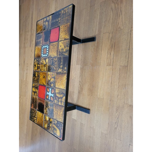 Metal Coffee Table in French Enameled Ceramic from Roche Bobois, 1970s For Sale - Image 7 of 14