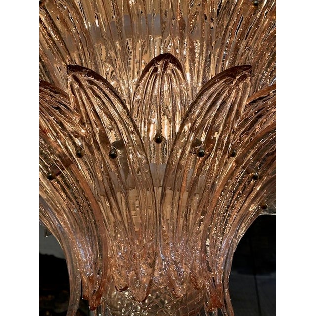 Modern Murano Pink Palmette Chandelier For Sale - Image 4 of 6