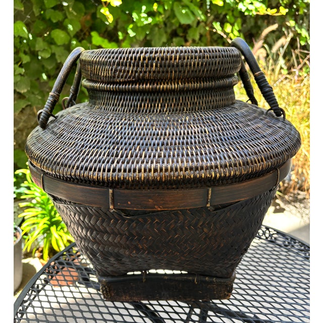 Early 20th Century Bontok or Ifugao Lidded Basket - Philippine The Bontok and Ifugao constructed baskets are made of...