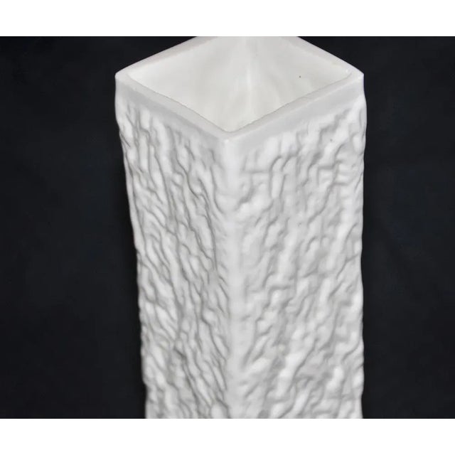 Mid-Century Modern German White Glass Vase in Imitating Porcelain, 1970s For Sale - Image 3 of 8