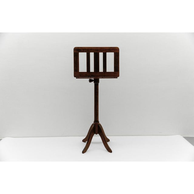 Mid-Century Modern Art Deco Cherry Wood Music Stand, France, 1950s For Sale - Image 3 of 12