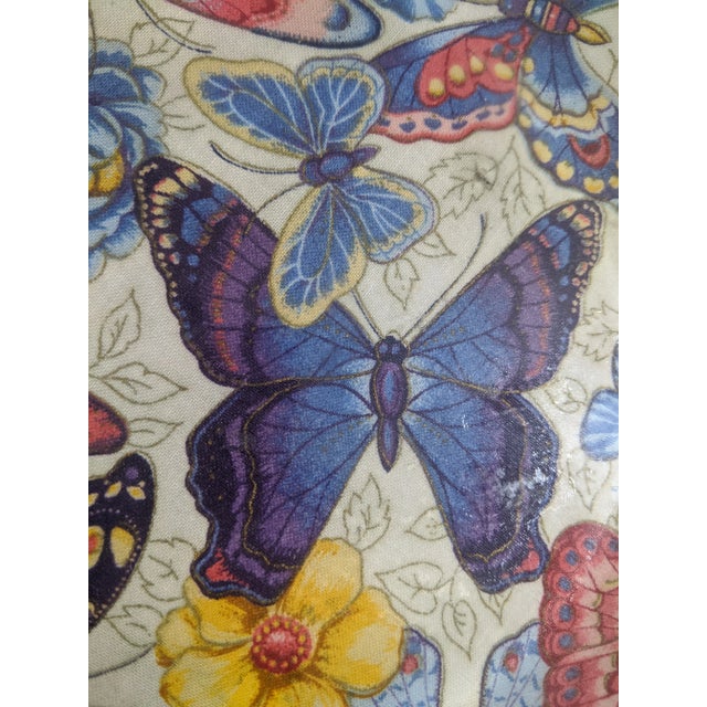 2010s Decoupaged Butterfly Decorative Glass Plate For Sale - Image 5 of 10