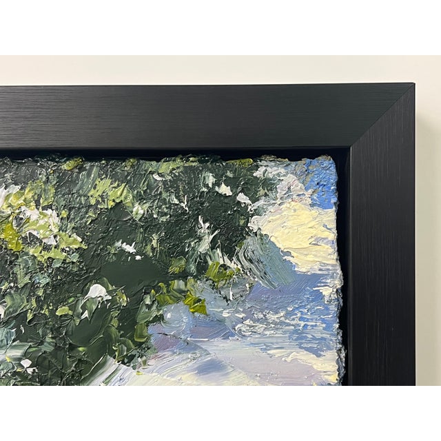 Impasto Oil Painting of Oak Tree in Yellow Corn Field in the English Countryside For Sale - Image 9 of 12