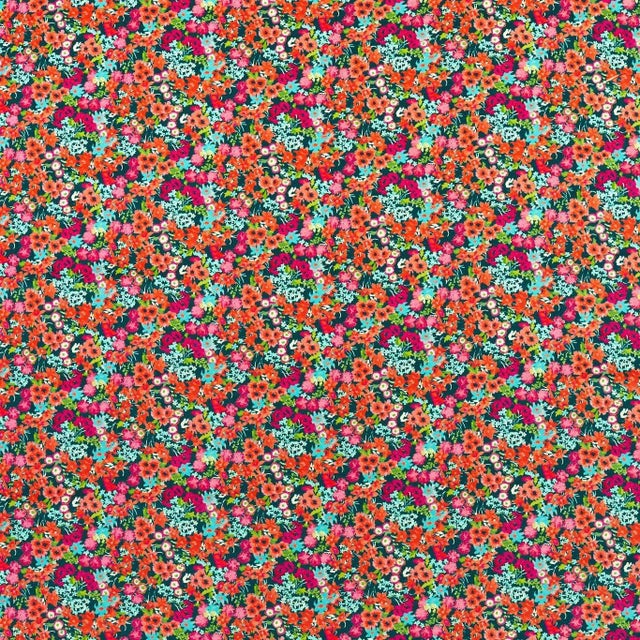 Harlequin Wildflower Meadow Fabric in Carnelian/Aquamarine/Peridot - a Sample For Sale