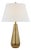 Chapman & Myers by Visual Comfort Signature Aris Large Table Lamp in Antique-Burnished Brass and Clear Glass with Linen Shade For Sale