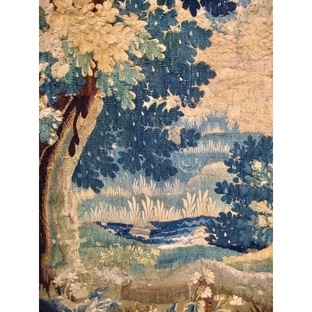 French Country Early 18th Century French Aubusson Verdure Landscape and Royal Crown For Sale - Image 3 of 18