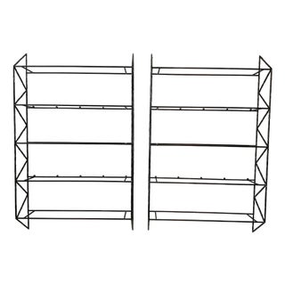 1990s Steel Wall Mounted Shelves - a Pair For Sale