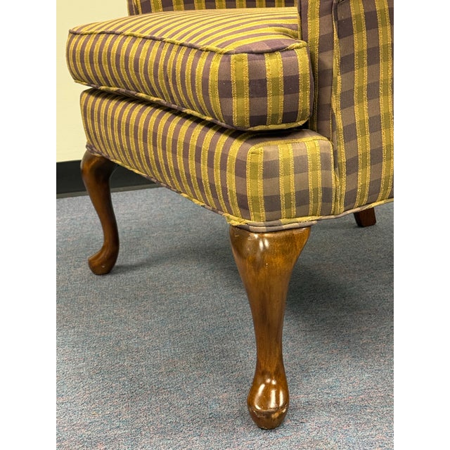 Late 20th Century Upholstered Wingback Chairs - A Pair For Sale - Image 10 of 12