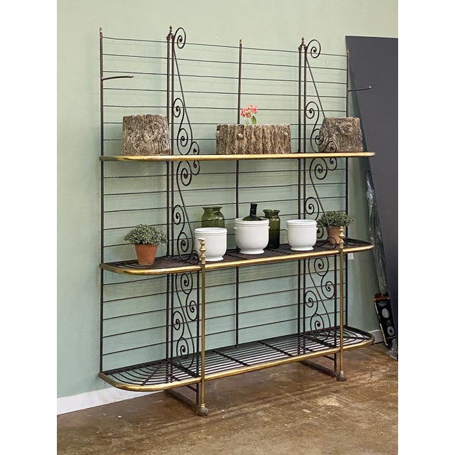 Large French Boulangerie Stand or Baker's Rack of Wrought Iron and Brass For Sale In Austin - Image 6 of 13