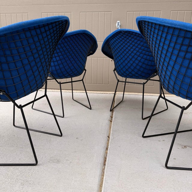 Metal Set of Four Harry Bertoia Diamond Chairs for Knoll For Sale - Image 7 of 11