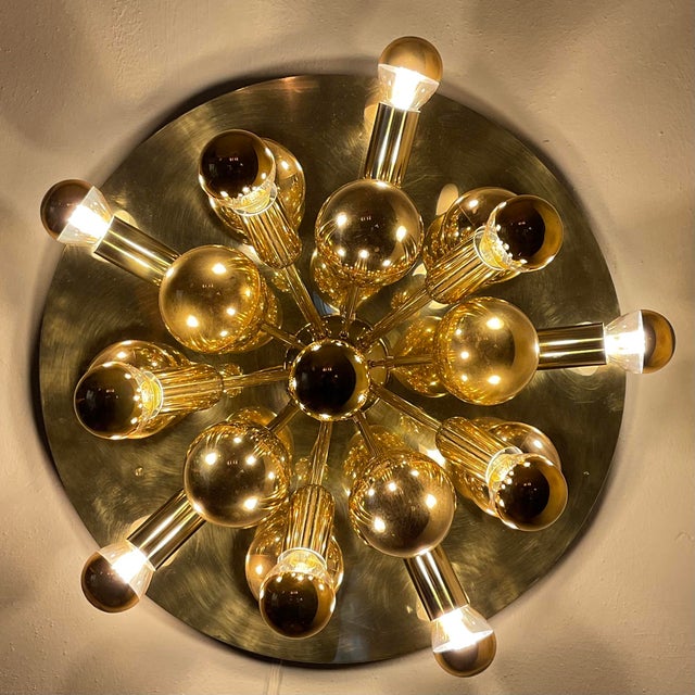 Mid-Century Modern German Atomic Ceiling Lamp in Brass by Dorothee Becker for Cosack, 1970s For Sale - Image 15 of 18