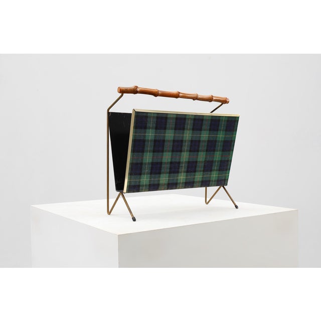 Mid-Century Modern Magazine Holder with Bamboo Handle, Belgium, 1960s For Sale - Image 10 of 11