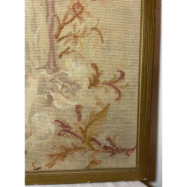 Large Antique 19th Century Victorian Handmade Lady Cherub Venus Needlepoint Art For Sale - Image 10 of 12