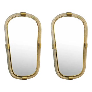Murano Glass Mirrors in Gold Leaf by Simoeng, Set of 2 For Sale