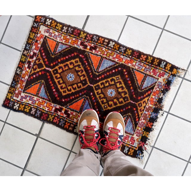 1950s, Handmade Vintage Turkish Yastik Rug 1.7' X 2.6' For Sale In New York - Image 6 of 8