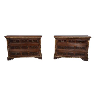 Pair Francesco Molon Italian 3 Drawer Chest Dressers For Sale