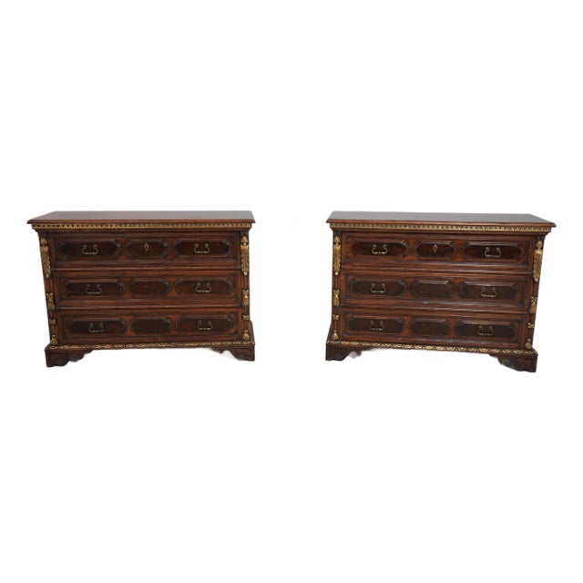 Pair Francesco Molon Italian 3 Drawer Chest Dressers For Sale