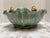 Large Vintage Aqua Glazed Pottery Scalloped Frog Bowl For Sale - Image 11 of 11