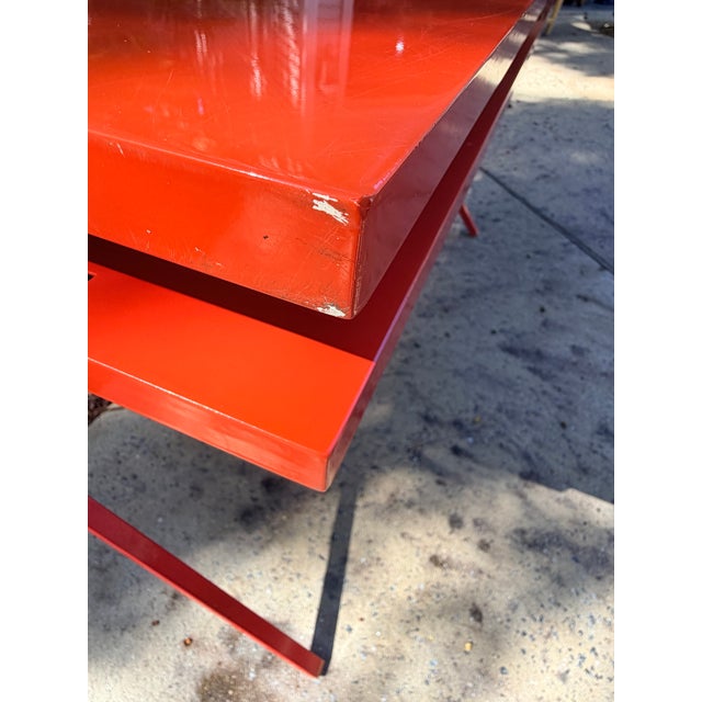Modern Red Lacquered Desk and Chair For Sale - Image 14 of 14