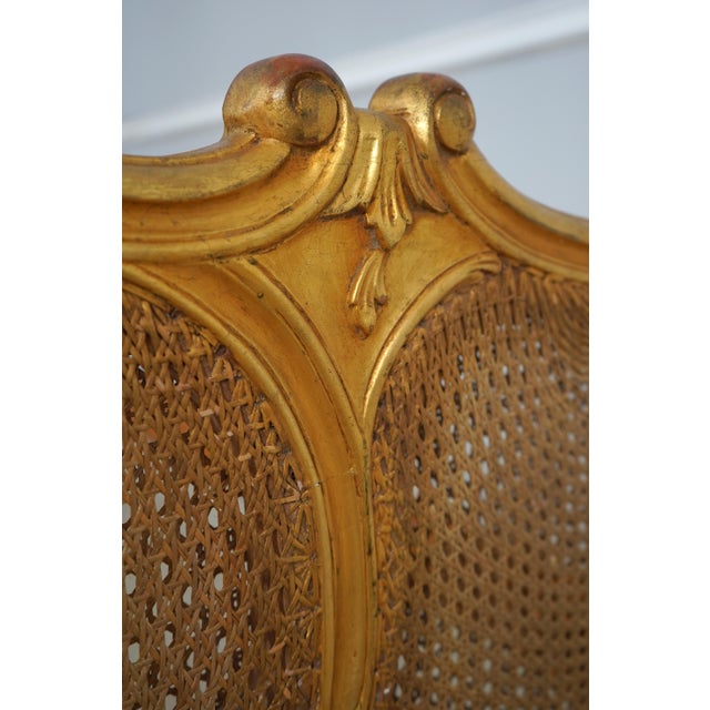 Antique Gold Gilt Queen Size Cane Back Bed For Sale - Image 11 of 16