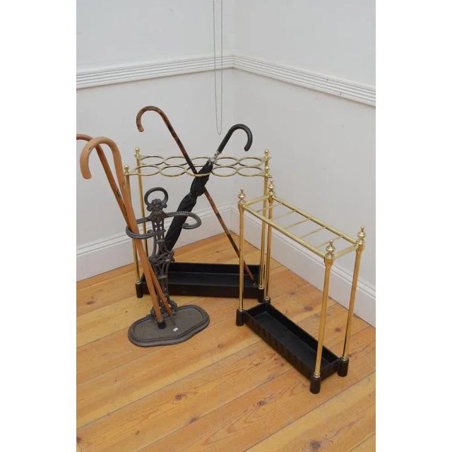 Metal English Brass Umbrella Stand, 1940s For Sale - Image 7 of 8