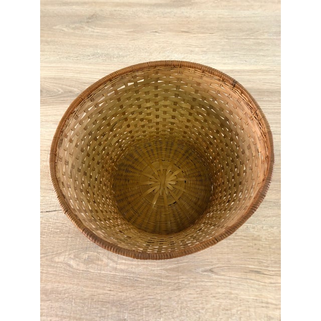 Vintage Round Multi-Colored Wicker Basket For Sale In Boston - Image 6 of 7
