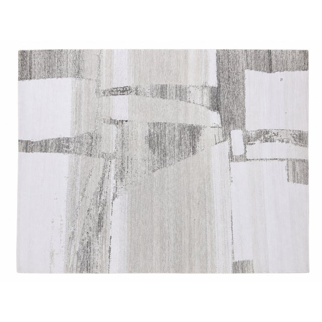 Rh Nihal Wool Rug – 10' × 14' Multi Grey | 100% Hand-Spun Wool | Hand-Knotted | Abstract Geometric Design | Made in Nepal For Sale - Image 13 of 18