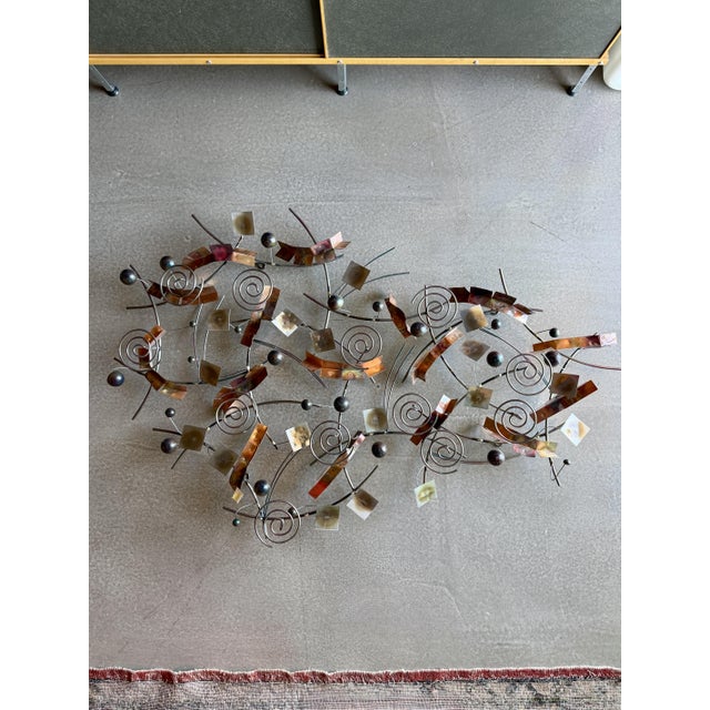 Curtis Jere Vintage Signed Curtis Jeré Mixed Metal Abstract Wall Sculpture Artisan House Large For Sale - Image 4 of 18