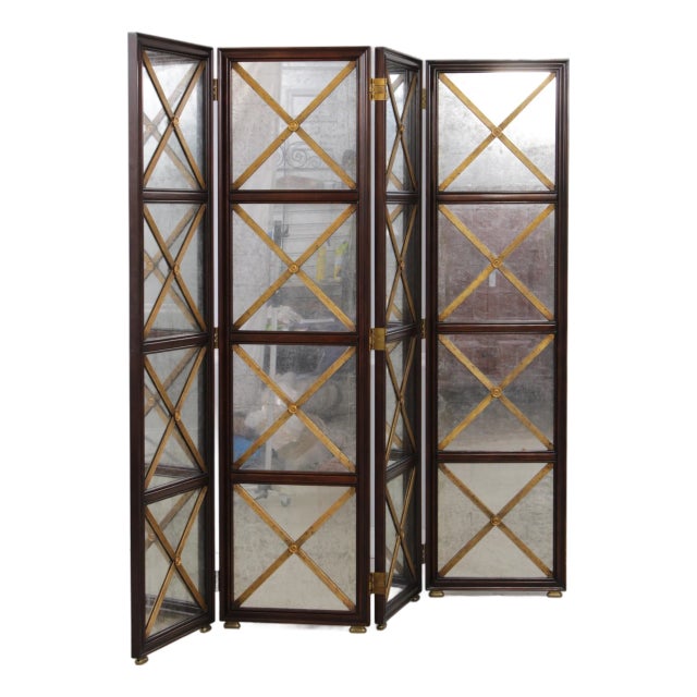 Theodore Alexander Regency Style Mirrored Room Screen For Sale