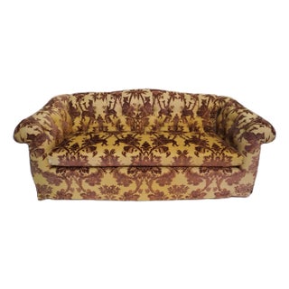 Custom Upholstered Tufted Belmar Arched Back Sofa For Sale