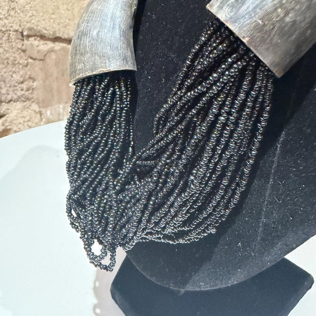 Multi-Strand Black Bead Necklace Tribal Boho Style Toy For Sale In San Diego - Image 6 of 17