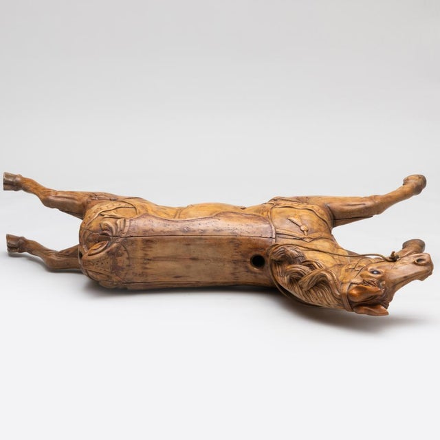 Wood Antique Victorian Carved Pine Carousel Horse For Sale - Image 7 of 12