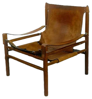 Leather Safari Armchair, 1970s