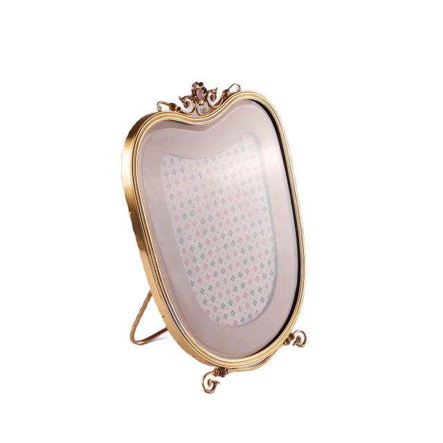 Italian Gilded Silver Picture Frame by De Vecchi For Sale