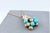 Blue Turquoise Diamonds Golden Sphere Bells Motif Two Tone Gold Pendant Necklace For Sale - Image 12 of 15