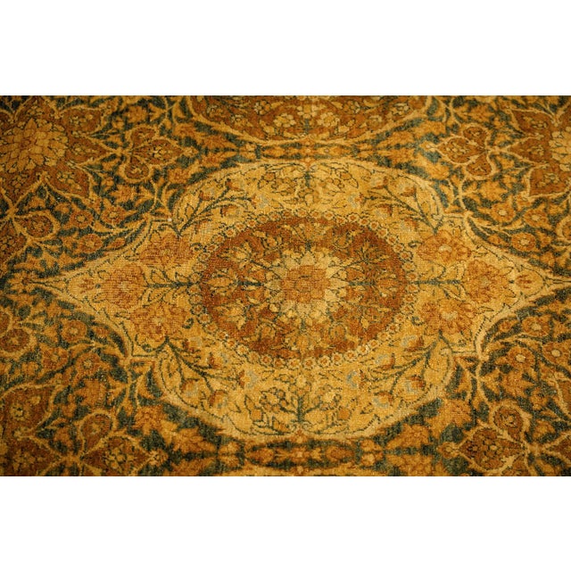 1840s Royal Blue Painterly Floral Motifs Antique Knotted Persian Silk Kirman Rug For Sale In New York - Image 6 of 9