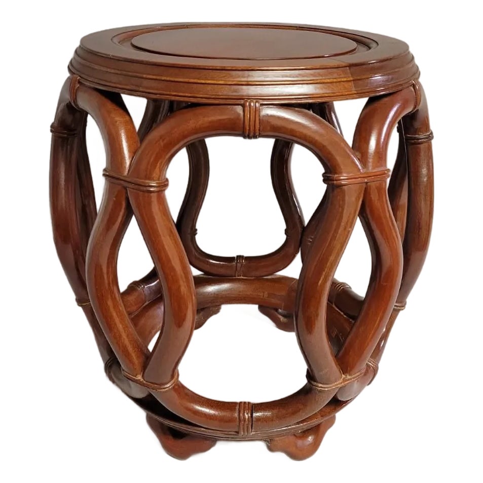 Chinese Carved Hongmu Hardwood Drum Stool – Rosewood, Mid 20th C | Chairish