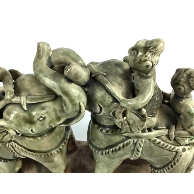 Ceramic Early 20th Century Antique Thai Ceramic Elephant Statue For Sale - Image 7 of 13