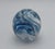 Contemporary Signed Vintage Handblown Glass Paperweight With Blue & White Ribbon Swirl, 2003 For Sale - Image 3 of 11