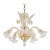 Baroque Style Floral Gold Inflused Five Arm Cristallo Murano Chandelier Having Rigaree Trim For Sale
