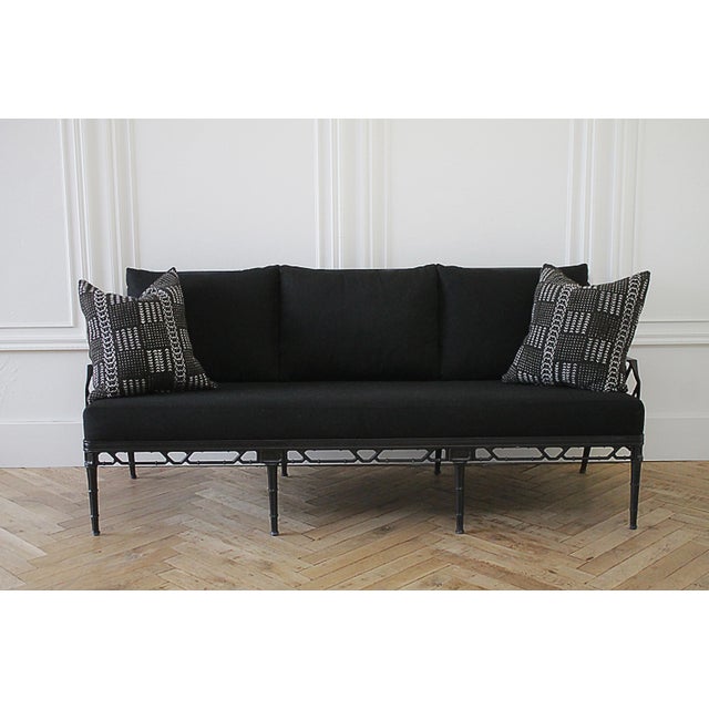 Vintage Brown Jordan Calcutta Sofa With Black Sunbrella Cushions