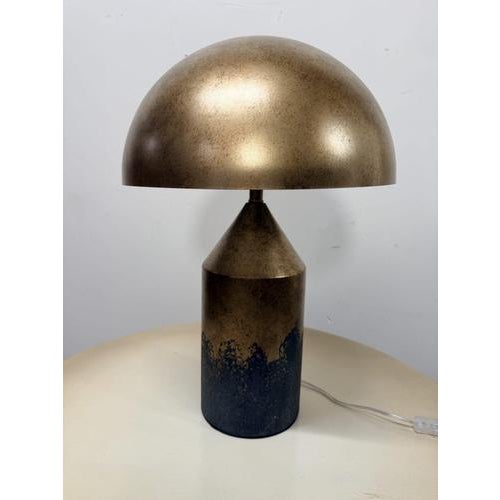 Dome Table Lamp in Antiqued Brass For Sale - Image 6 of 6