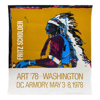 Original Fritz Scholder 'Art '78" Exhibition Silkscreen Poster For Sale