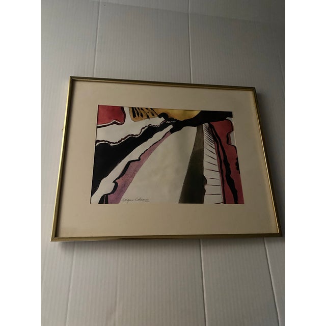 1980s Virginia Colman. Abstract Water Colour Painting Artwork With Bold Colors and Dynamic Lines, Signed For Sale - Image 9 of 12